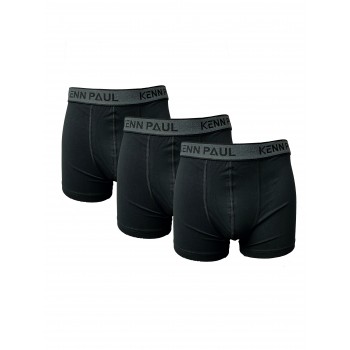 Kenn Paul ανδρικά βαμβακερά boxer 3pack μαύρα KENN PAUL-BLACK Kenn Paul ανδρικά βαμβακερά boxer 3pack μαύρα KENN PAUL-BLACK